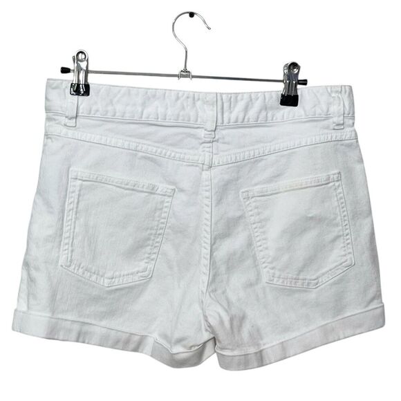 Isabel Marant White Denim Shorts High Rise Cuffed Hem Women’s Size US 6 Logo - Picture 4 of 9